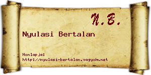 Nyulasi Bertalan névjegykártya